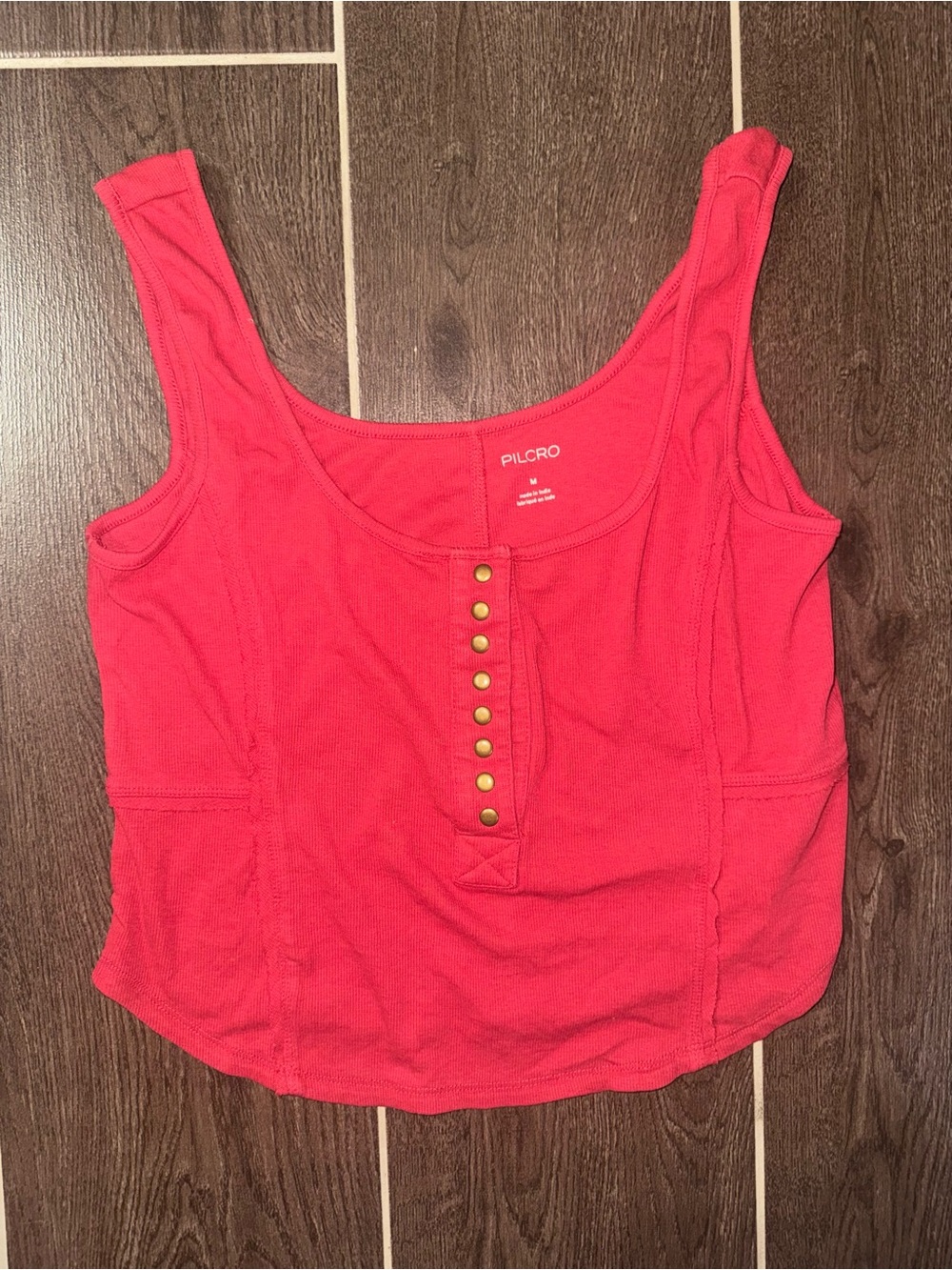 NWOT Y2K PILCRO Ribbed Henley Tank Top Medium